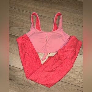 Bombshell Sportswear Pink & Coral Leggings Set